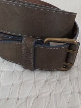 pistil Brown Suede Belt with Antique Brass Buckle